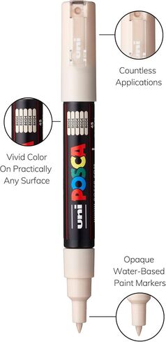 Posca Marker 1M in Beige, Posca Pens for Art Supplies, School Supplies, Rock Art, Fabric Paint, Fabric Markers, Paint Pen, Art Markers, Posca Paint Markers in Saudi Arabia