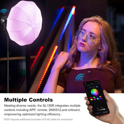 Godox SL300R 310W RGB LED فيديو ضوء 5600K@1M CRI≥96 ، TLCI≥96 14 FX Bowens Mount Silent Continuous Light App/2.4g Control 360 ° كاملة 60 هلامًا لتسجيل الفيديو. in Saudi Arabia