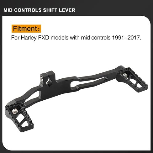 Mid Controls Shift Lever Heel Toe Shifter Pegs for Harley 1991-2017 Dyna FXD Fat Bob Low Rider Street Bob Wide Glide Super Glide with Mid-Control (Black riot) in Saudi Arabia