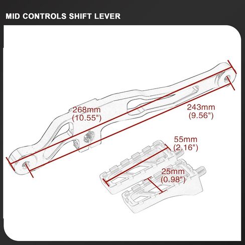 Mid Controls Shift Lever Heel Toe Shifter Pegs for Harley 1991-2017 Dyna FXD Fat Bob Low Rider Street Bob Wide Glide Super Glide with Mid-Control (Black riot) in Saudi Arabia