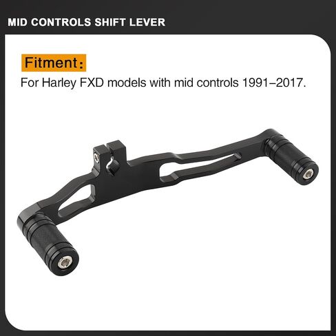 Mid Controls Shift Lever Heel Toe Shifter Pegs for Harley 1991-2017 Dyna FXD Fat Bob Low Rider Street Bob Wide Glide Super Glide with Mid-Control (Black riot) in Saudi Arabia