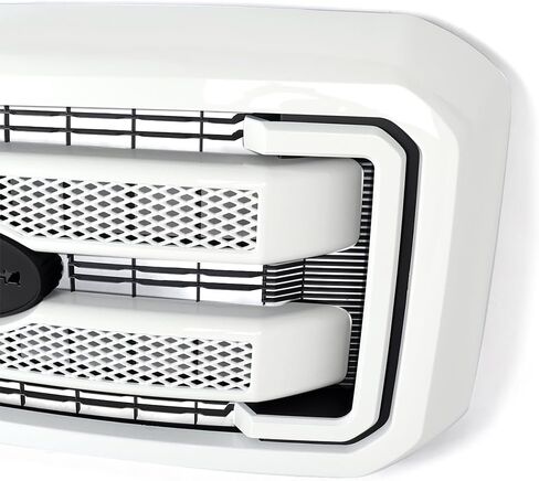 MIC Front Grille Grill Assembly Compatible with 2011-2016 F250 F350 F450 F-250 F-350 F-450 Super Duty Platinum (Oxford White) in Saudi Arabia