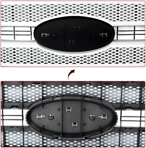 MIC Front Grille Grill Assembly Compatible with 2011-2016 F250 F350 F450 F-250 F-350 F-450 Super Duty Platinum (Oxford White) in Saudi Arabia