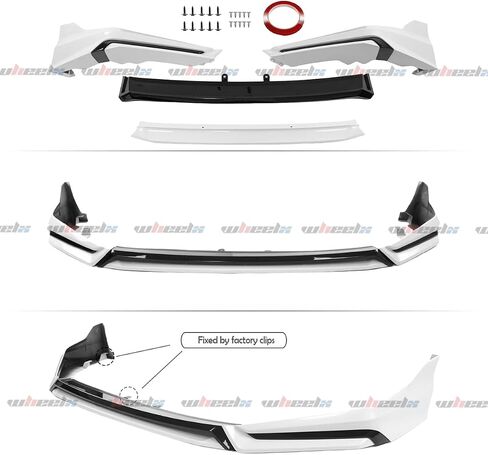 الشفة الأمامية والشبكة متوافقة مع 2022-2024 Honda Civic، JDM V3 Style Air Dam Bumper Splitter Protection Body Kit يناسب سيارات السيدان ذات الأربعة أبواب وهاتشباك (أسود لامع وأحمر Rallye R513) in Saudi Arabia