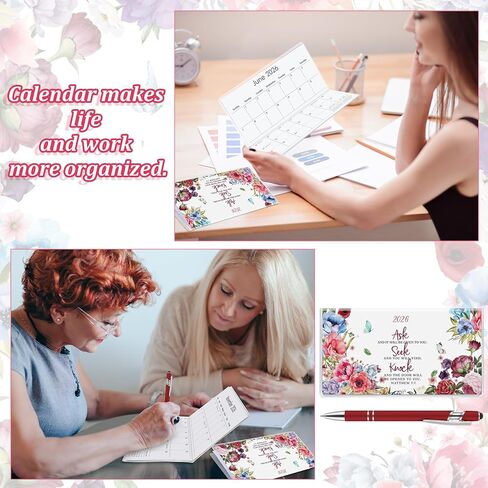 Gueevin 2025 Pocket Calendar for Purse with Pen Small Pocket Planner Handy Weekly Monthly Planner Journal Writing Notebook Christmas New Year Gift Sister Friend Women(Orange Red,Embroidery Floral) in Kuwait