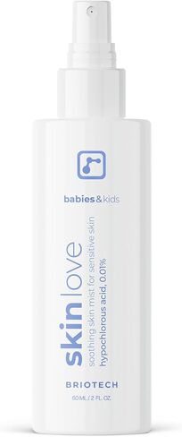 BRIOTECH Babies & Kids Skin Love, Soothing Hypochlorous Acid Spray, Pure HOCl for Sensitive Skin, Calm Redness & Bumps, Support Against Diaper Irritation, Gentle & Vegan, 2 fl oz Travel Size in Kuwait
