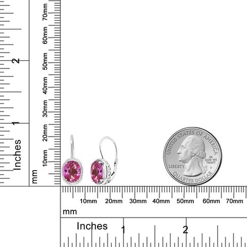 Gem Stone King 925 Sterling Silver Pink Mystic Topaz Women Dangle Earrings (3.60 Ct Oval 9X7MM) in Saudi Arabia
