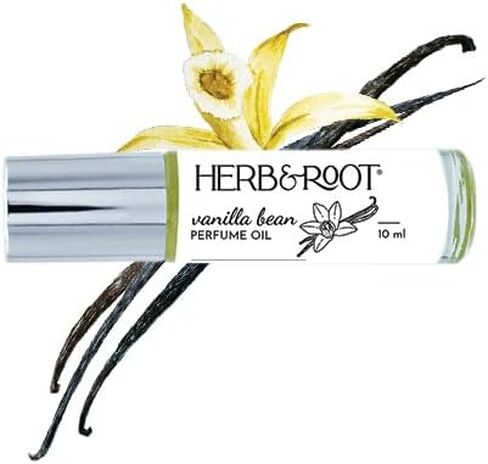 Herb & Root Vanilla Perfume Oil Rollerball: Hypoallergenic, Vegan, Unisex Fragrance - Travel Size Roll On Perfume for Men & Women, Aromatic and Clean Scent (Vanilla Bean) in Kuwait