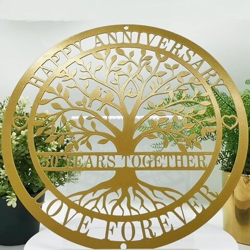 12'' 50th Anniversary Wedding Gifts for Couple, Parents, Friends,Happy 50th Anniversary Wedding Gifts, Golden Anniversary Decorations in Saudi Arabia