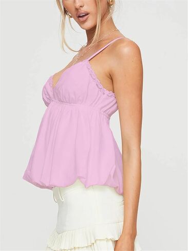 المرأة Y2K الأزهار بيبي دول تانك القمم لطيف السباغيتي حزام ربطة القوس فيونكة المحاصيل بروتيل Fairycore ليلة خارج الهذيان كشكش الزي in Kuwait