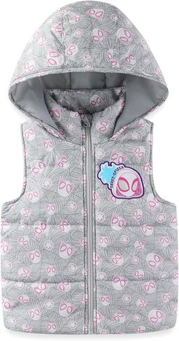 Marvel Spider-Gwen Girls Long Sleeve Shirt Hooded Vest and Legging Pants 3 Piece Outfit Set for Toddler and Big Kids in Saudi Arabia