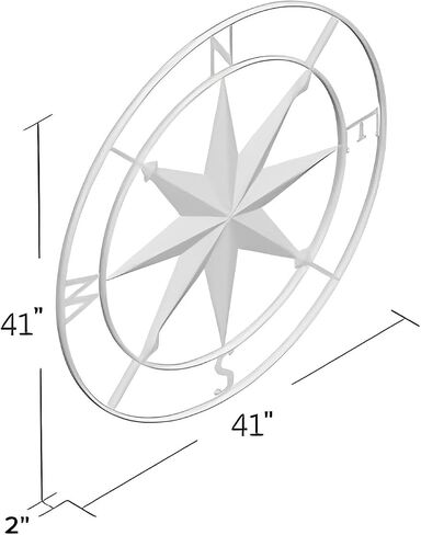 Nightclawing Nautical Compass Wall Decor,Coastal Nautical Beach Decor, Porch Patio Wall Hanging,41" (White) in Saudi Arabia