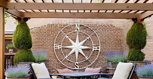 Nightclawing Nautical Compass Wall Decor,Coastal Nautical Beach Decor, Porch Patio Wall Hanging,41" (White) in Saudi Arabia