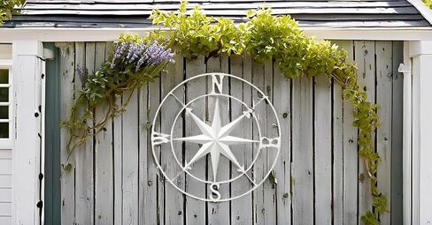 Nightclawing Nautical Compass Wall Decor,Coastal Nautical Beach Decor, Porch Patio Wall Hanging,41" (White) in Saudi Arabia