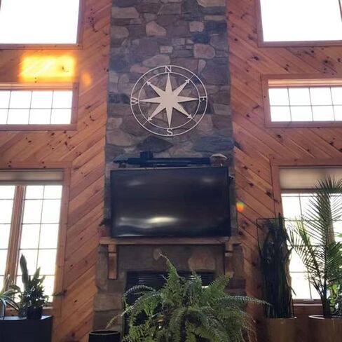 Nightclawing Nautical Compass Wall Decor,Coastal Nautical Beach Decor, Porch Patio Wall Hanging,41" (White) in Saudi Arabia