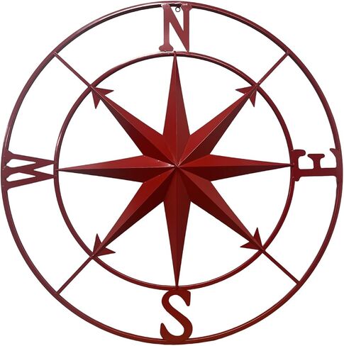Nightclawing Nautical Compass Wall Decor,Coastal Nautical Beach Decor, Porch Patio Wall Hanging,41" (White) in Saudi Arabia