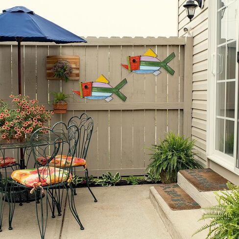 EVINIS Wood Fish Wall Art Coastal Decor, Hanging Fish Wall Decor for Nautical Beach Lake House Ocean Bathroom Decoration, 1pc in Kuwait