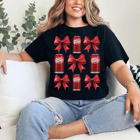 Vintage Coquette Bow Dr. P.epper Sweatshirt Dr. Pep Red Bow Shirt Trendy Soda Tee Fun Dr. P.epper Lover Gift Trendy Soda Sweater in Saudi Arabia