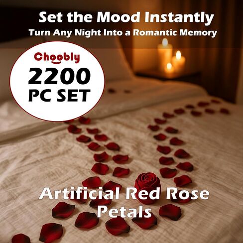 Choobly 2200 PCS Dark Red Silk Rose Petals for Romantic Night,Wedding,Proposal Anniversary Flower Decorations in Saudi Arabia