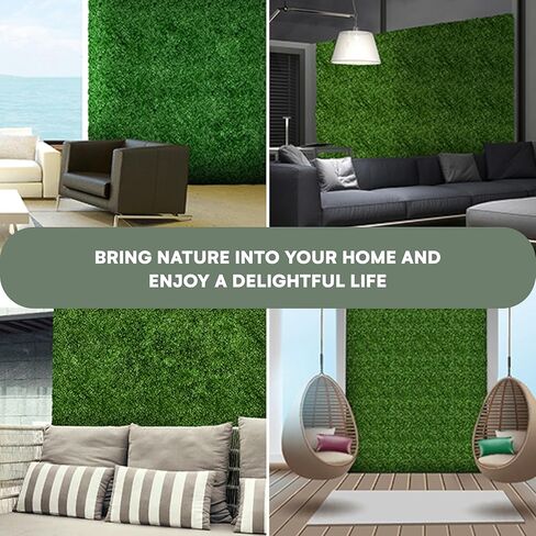 flybold Grass Wall Panels 20″ × 20″ (6 Pack) – UV-Protected Artificial Boxwood Hedge Greenery Backdrop Covers 16.66 sq ft, Indoor/Outdoor Privacy Fence Screen, Zip Ties & Spare Leaves Included in Saudi Arabia