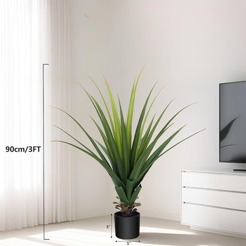 3FT Artificial Agave Plant – Realistic Faux Spiked Agave Plants,Weatherproof for Indoor Décor, Perfect for Home, Office, Garden & Hotel in Kuwait