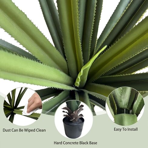3FT Artificial Agave Plant – Realistic Faux Spiked Agave Plants,Weatherproof for Indoor Décor, Perfect for Home, Office, Garden & Hotel in Kuwait