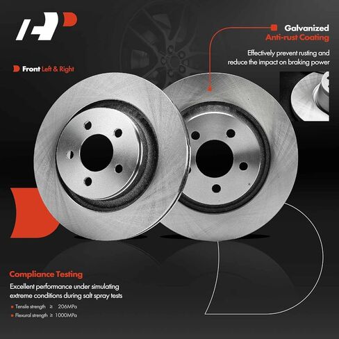 A-Premium 13.07 inch (332mm) Front Vented Disc Brake Rotors Compatible with Select Jeep, Dodge models - Liberty 2008-2012, Nitro 2008-2011, 2-PC Set in Saudi Arabia