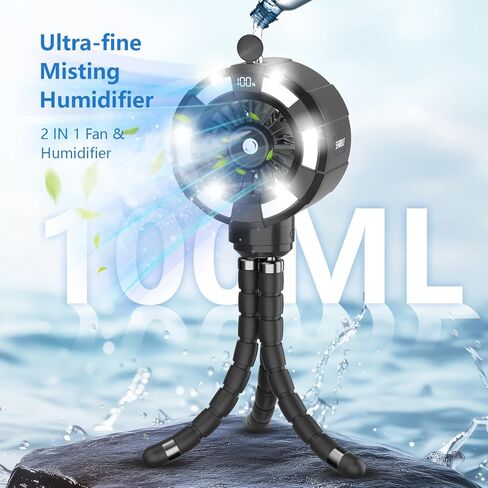 6000 مللي أمبير في الساعة مروحة ضبابية للعربة ، 3 سرعات مروحة مقطع محمولة مع رذاذ متقطع/مستمر ، تبريد 14 ساعة ، جبل قابل للفصل ، مؤقت وضوء ليلي للطفل (خزان ماء 100 مل)- in Kuwait