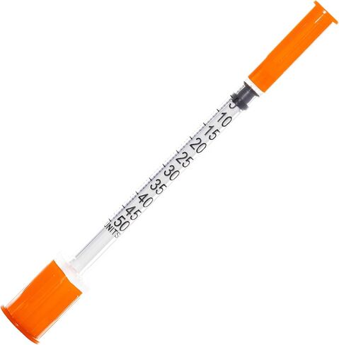 JIBENGAO U-100 Syringe with Needle 31Ga 1cc 5/16"(8mm)- Pack of 50 Pcs in Kuwait