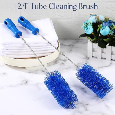 Baderke 2 Pieces Blue Tube Cleaning Brushes Tube Cleaning Brush Shower Drain Brush Pipe Brush for Cleaning Drains Long Brush Plastic Brush Flexible Cleaning Tool (1.5 Inch) in Kuwait