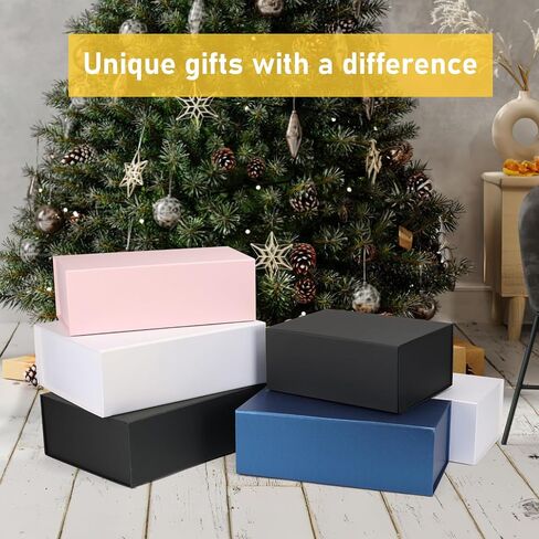 4 Pack 8x8x4 Inches White Gift Boxes with Ribbon, Magnetic Gift Box with Lid for Wedding, Groomsmen Bridesmaid Proposal, Birthdays, Mother's Day in Saudi Arabia