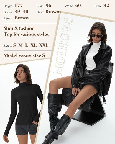 3 Pack Women’s Turtleneck Cotton Shirts Ribbed Long Sleeve Tops Slim Fit Base Layer Tee Basic Thermal Undershirt in Saudi Arabia