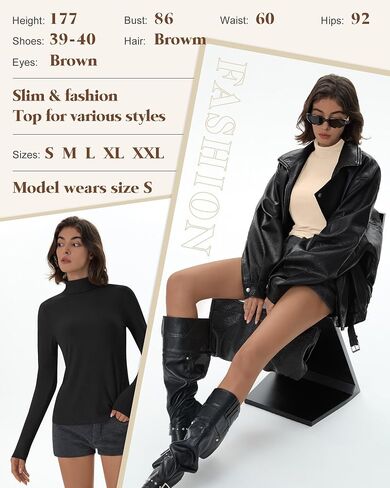 3 Pack Women’s Turtleneck Cotton Shirts Ribbed Long Sleeve Tops Slim Fit Base Layer Tee Basic Thermal Undershirt in Saudi Arabia