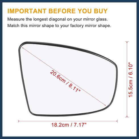 for Nissan Murano 09-14 Car Rearview Passenger Right Side Heated Mirror Glass Replacement W/Backing Plate in Saudi Arabia