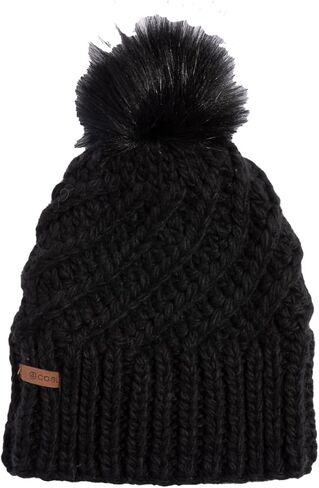 أغطية الرأس من الفحم قبعة Maizy Pom Beanie - نسيج مكتنز، بلوزة بوم، دافئة، قبعة للرجال والنساء - كاجوال للشتاء في الهواء الطلق in Kuwait