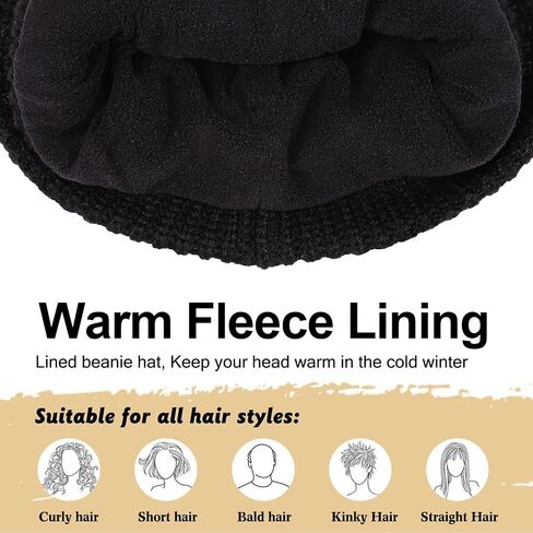 قبعة صوف ميرينو مقاس M/L/XL/XXL للرجال والنساء، كبيرة الحجم مبطنة بالصوف للشتاء الدافئ بطبقة مزدوجة أنيقة قبعة تزلج مكبلة in Kuwait