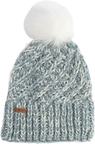 أغطية الرأس من الفحم قبعة Maizy Pom Beanie - نسيج مكتنز، بلوزة بوم، دافئة، قبعة للرجال والنساء - كاجوال للشتاء في الهواء الطلق in Kuwait