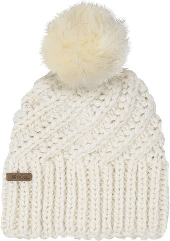 أغطية الرأس من الفحم قبعة Maizy Pom Beanie - نسيج مكتنز، بلوزة بوم، دافئة، قبعة للرجال والنساء - كاجوال للشتاء في الهواء الطلق in Kuwait