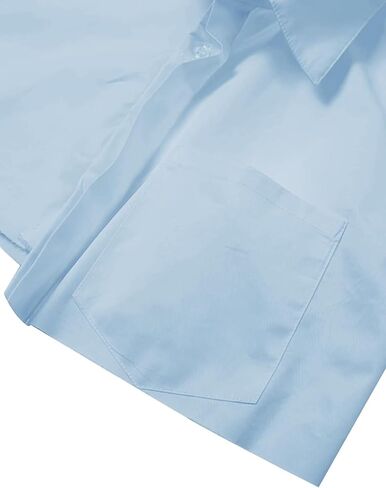 Women Cropped Button Down Shirt Asymmetric Hem Long Sleeve Collared Blouse Top in Saudi Arabia