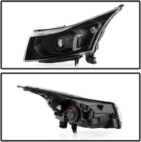 ACANII - For 2011-2015 Chevy Cruze Black Housing Projector Style Headlights Headlamps Assembly Driver & Passenger Side in Saudi Arabia