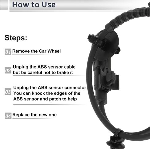 Front Left/Front Right ABS Wheel Speed Sensor for Chevrolet Trax 2015-2022, for Buick Encore 2013-2022 ABS Sensor No.95371617 1 Pcs in Saudi Arabia