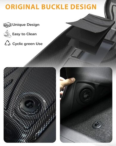Carbon Fiber Pattern Floor Mats for Toyota Tundra 2022-2025 2026 CrewMax (Include Hybrid) All Weather Protection Floor Liners 1st & 2nd Full Set Car Mats, Silver in Saudi Arabia