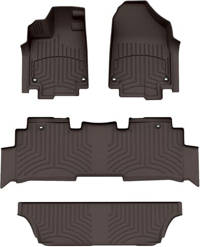 WeatherTech FloorLiner HP Custom Fit Floor Mats for Honda Odyssey - Full Set (441218-1-2-3IM), Black in Saudi Arabia