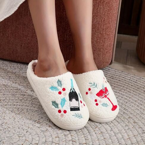 Fluffy Slippers For Womens Mens Warm Cozy Plush Fuzzy Memory Foam Slippers Slip-on House Slippers Indoor Outdoor in Saudi Arabia