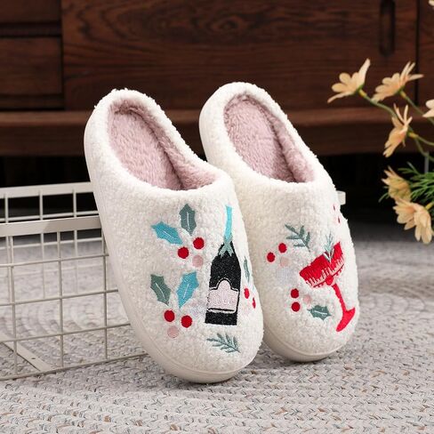 Fluffy Slippers For Womens Mens Warm Cozy Plush Fuzzy Memory Foam Slippers Slip-on House Slippers Indoor Outdoor in Saudi Arabia