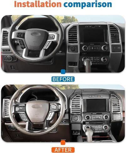 JeCar 9pcs Set Carbon Fiber Interior Trim Kit for Ford F150 2015-2020 Interior Accessories in Saudi Arabia