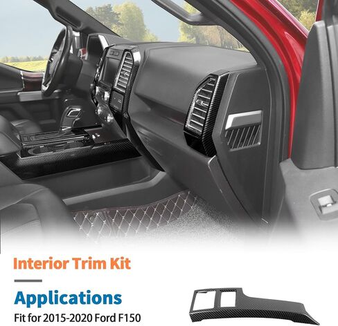 JeCar 9pcs Set Carbon Fiber Interior Trim Kit for Ford F150 2015-2020 Interior Accessories in Saudi Arabia