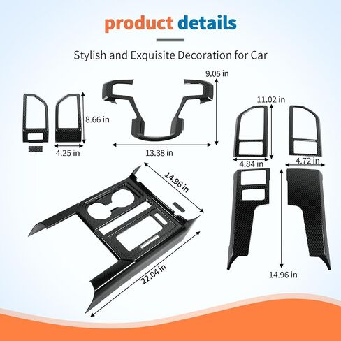 JeCar 9pcs Set Carbon Fiber Interior Trim Kit for Ford F150 2015-2020 Interior Accessories in Saudi Arabia