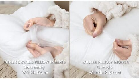 MIULEE 12x20 وسادة إدراج مجموعة من 2، مستطيلة وسادة رمي الزخرفية قسط رقيق قطني وسادة أشكال حشو لغرفة المعيشة أريكة سرير الأريكة in Kuwait