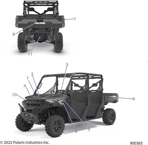 Polaris Right-Hand Side Box Decal, for Specific Ranger Crew and 1000 Models, Genuine OEM - Part 7195470 in Saudi Arabia
